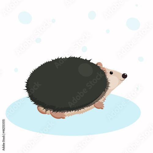 Illustration of a little funny hedgehog, hilarious cartoon character.