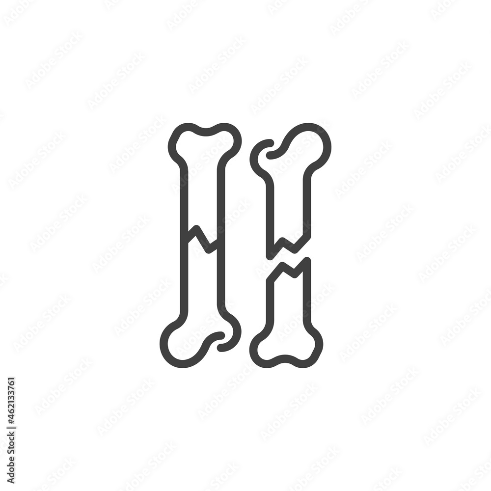 Broken bones line icon Broken bones line icon