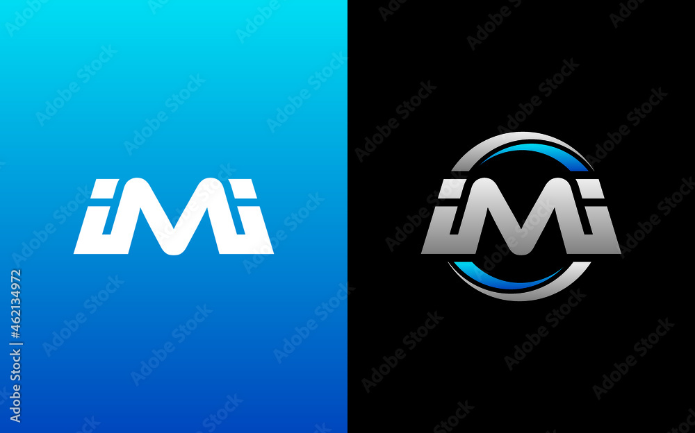 IMI Letter Initial Logo Design Template Vector Illustration - obrazy, fototapety, plakaty 
