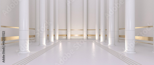 Canvas Golden And White Classic, Modern, Luxury Columns