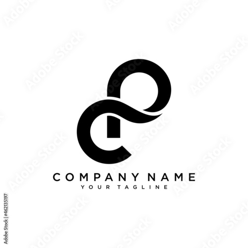 initial letter logo CP, PC, template logo design vector