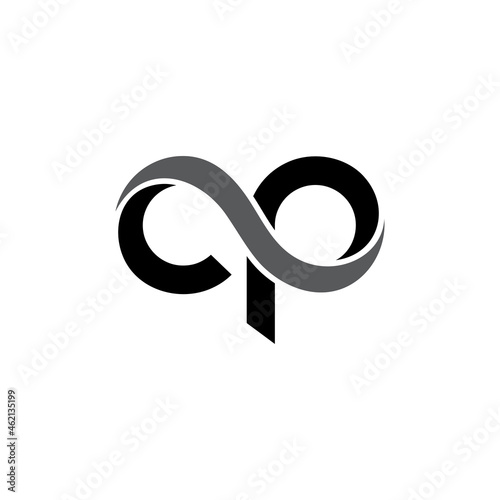 Foto initial letter logo CP, PC, template logo design vector