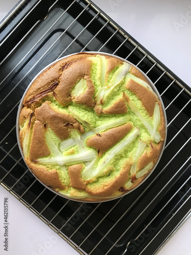 Pandon leaf and young coconut cake photo