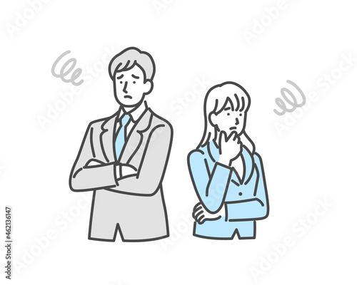 困っている男女のビジネスパーソン