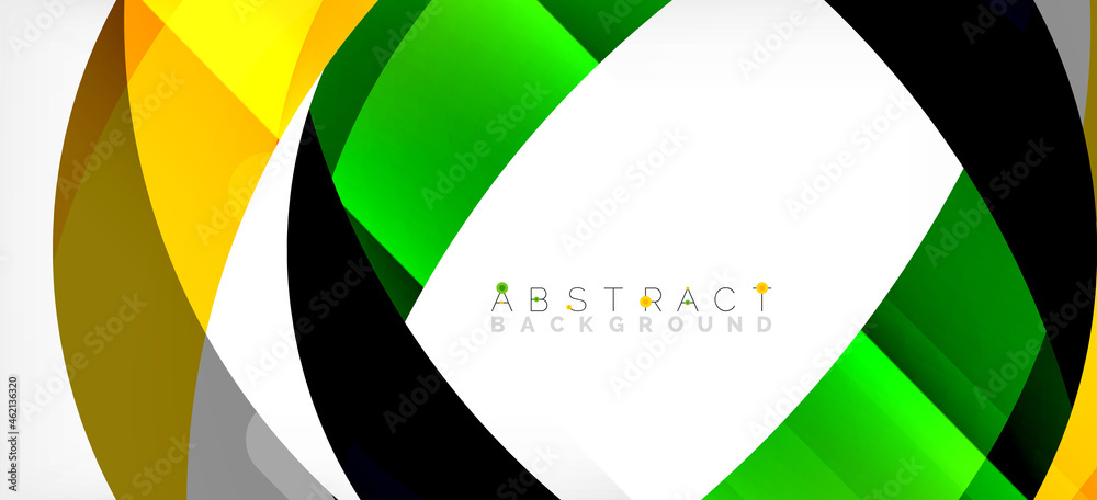 Geometric abstract background. Circle created with overlapping color shapes. Vector Illustration For Wallpaper, Banner, Background, Landing Page Geometric abstract background. Circle created with overlapping color shapes. Vector Illustration For Wallpaper, Banner, Background, Landing Page