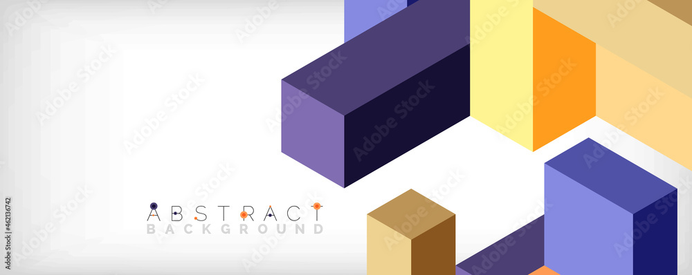 Abstract background. 3d cubes, cubic elements and blocks. Techno or business concept for wallpaper, banner, background, landing page Abstract background. 3d cubes, cubic elements and blocks. Techno or business concept for wallpaper, banner, background, landing page