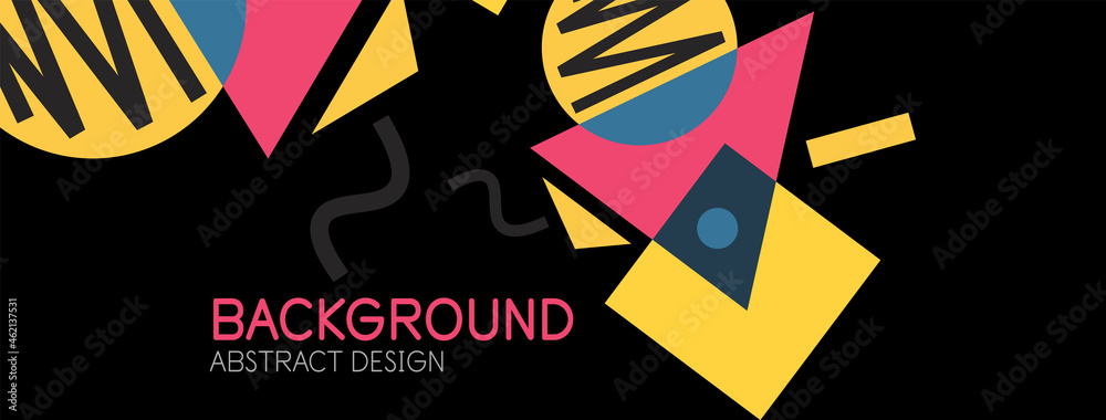 Abstract background. Blocks, lines, triangles, circles composition. Techno or business concept for wallpaper, banner, background, landing page Abstract background. Blocks, lines, triangles, circles composition. Techno or business concept for wallpaper, banner, background, landing page