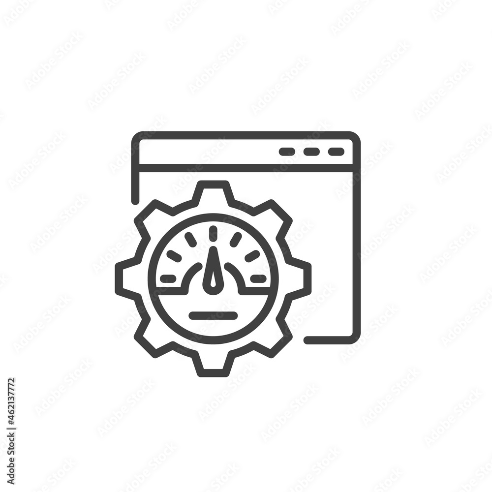 Website optimization line icon Website optimization line icon