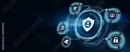 Cyber security data protection business technology privacy concept. 3d illustration