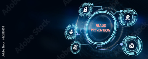 Cyber security data protection business technology privacy concept. 3d illustration.Fraud prevention
