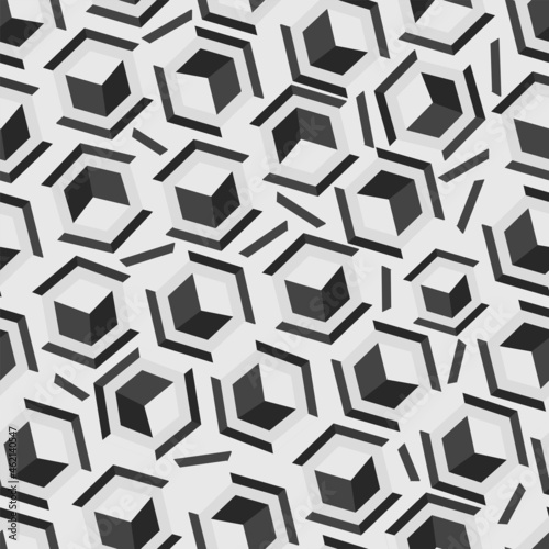 Endless Geometric Hexagon Pattern Background.