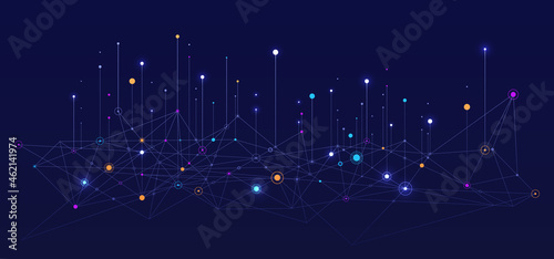 Big data visual information background. Social network concept. Connection vector background. photo