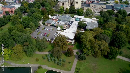 National Aviary, located in Pittsburgh, Pennsylvania, is the only independent indoor nonprofit aviary in the United States. It is also the country's largest aviary.  aerial,drone. photo