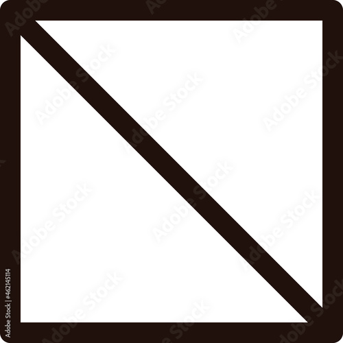 余白の広い四角い禁止マークの黒色ベクターイラスト no.01
