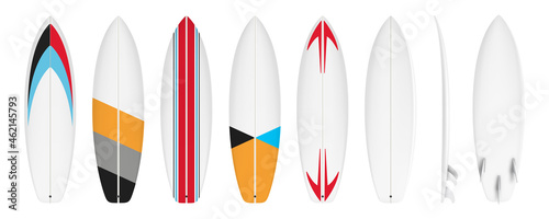 Set of Surfboard custom design vector
