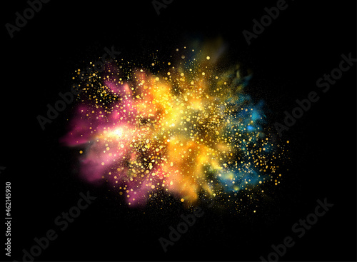 Holiday Abstract shiny gold pink powder design element