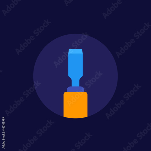 chisel icon in flat style