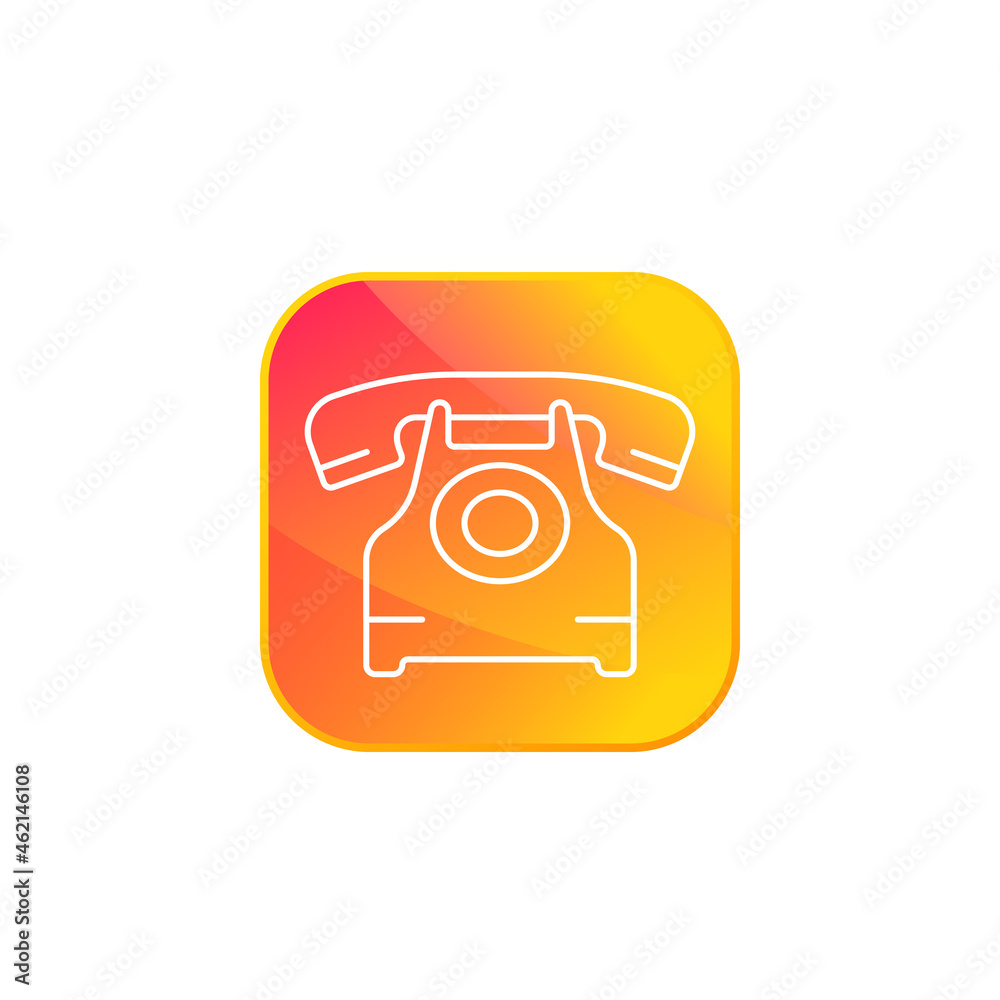 old phone icon, linear vector