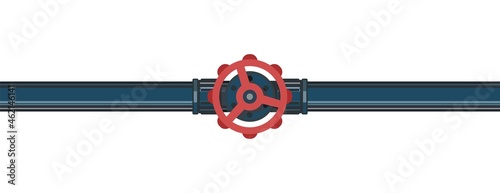 Water fittings. Pipeline for various purposes. Supply pipeline cock. Illustration isolated on background vector