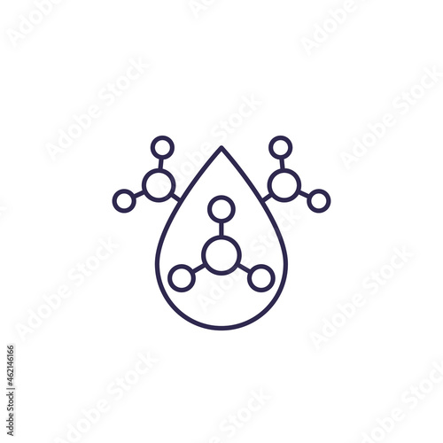 Acid drop vector icon, line