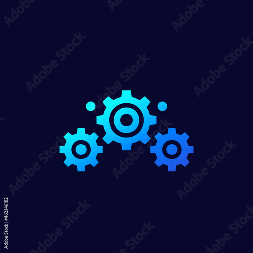 sprockets vector icon on dark