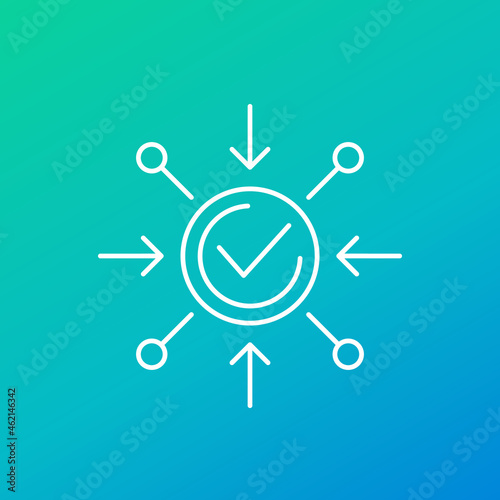 positive impact icon, thin line vector