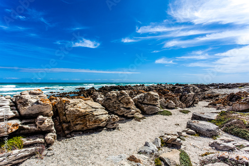 View at the Indian Ocean from the Southernmost Tip of Africa, Cape Agulhas, South Africa