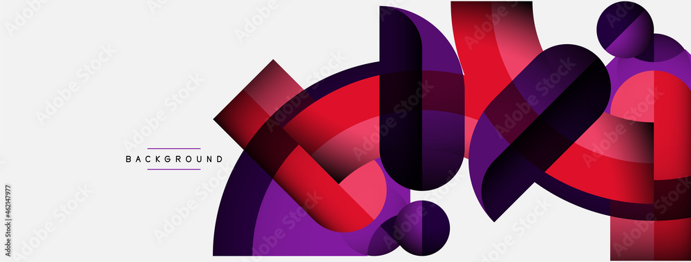 Geometric abstract background. Round shapes, circles, lines composition for wallpaper banner background or landing page Geometric abstract background. Round shapes, circles, lines composition for wallpaper banner background or landing page