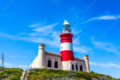 Exterior of the Lighthouse of Cape Agulhas, Western Cape, South Africa, Africa
