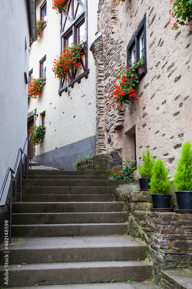 Old Alley ,Romantic wine village of Beilstein on the Moselle River, Rhineland-Palatinate, Germany, Europe