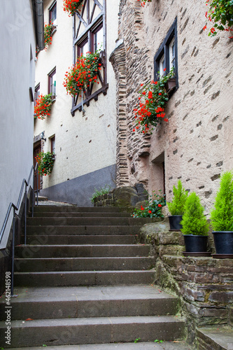 Old Alley ,Romantic wine village of Beilstein on the Moselle River, Rhineland-Palatinate, Germany, Europe