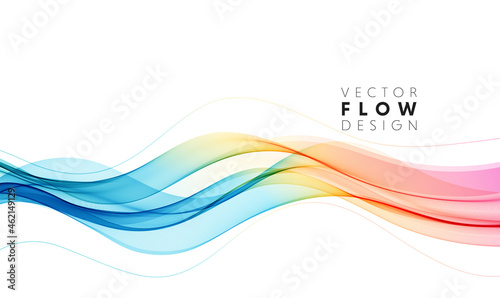 Vector abstract colorful flowing wave lines isolated on white background. Design element for wedding invitation, greeting card