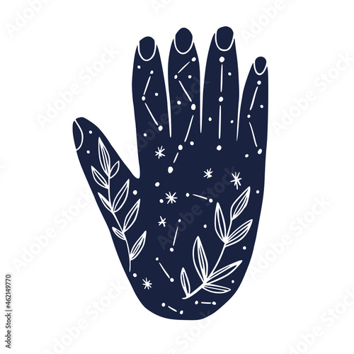 Hand drawn palmistry vector illustration