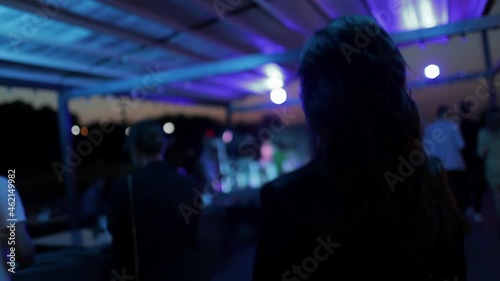 Silhouette of a girl in a nightclub