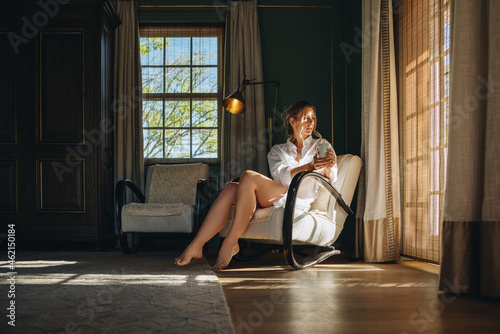 Woman enjoying a quiet weekend getaway
