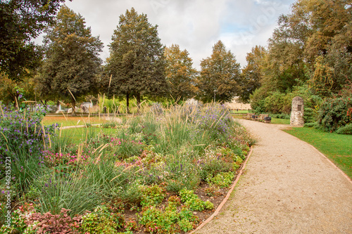 beautiful autumn view in the park of the city of ingolstadt