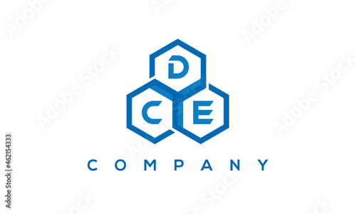 DCE three letters creative polygon hexagon logo	 photo