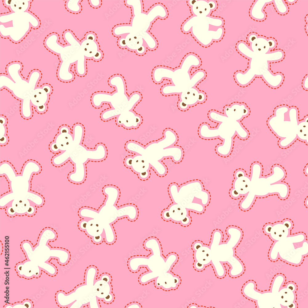 Seamless pattern of simple and cute bear illustration, Seamless pattern of simple and cute bear illustration,