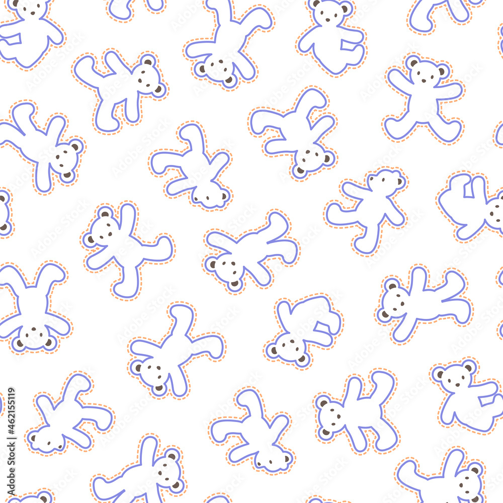 Seamless pattern of simple and cute bear illustration, Seamless pattern of simple and cute bear illustration,