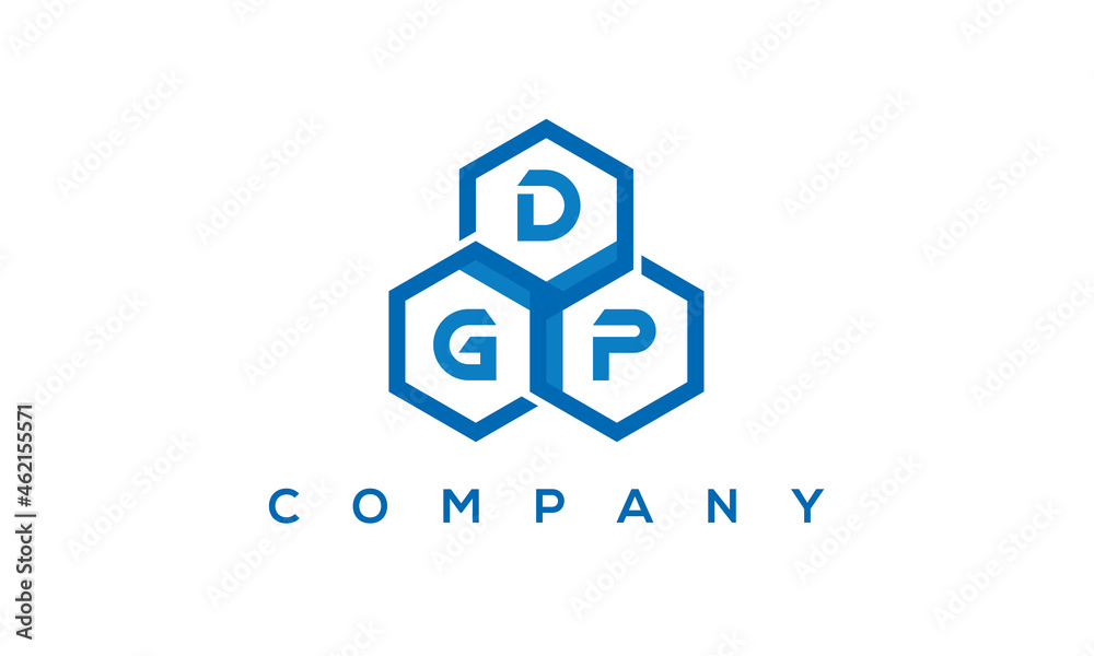 DGP three letters creative polygon hexagon logo