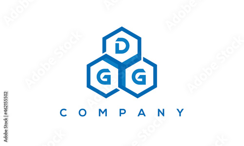 DGG three letters creative polygon hexagon logo photo