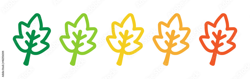 Autumn leaf icon set. Fall season symbol Autumn leaf icon set. Fall season symbol