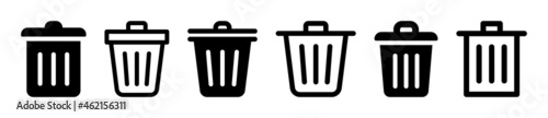 Bin icon set. Trash bin icon symbol of delete vector illustration