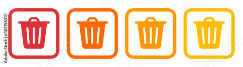 Trash can icon set. Vector illustration