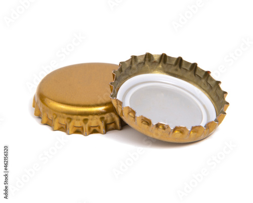 Metal beer cap cork isolated on the white background