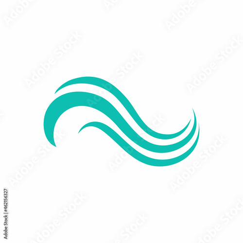 The linear wave logo is an icon, a sign in a flat style.