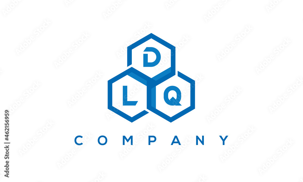 DLQ three letters creative polygon hexagon logo DLQ three letters creative polygon hexagon logo