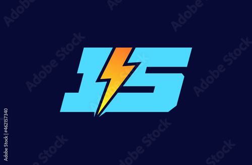 Letter JS logo with Lightning bolt icon, Power Energy Logo design, Alphabet J and S with electric bolt