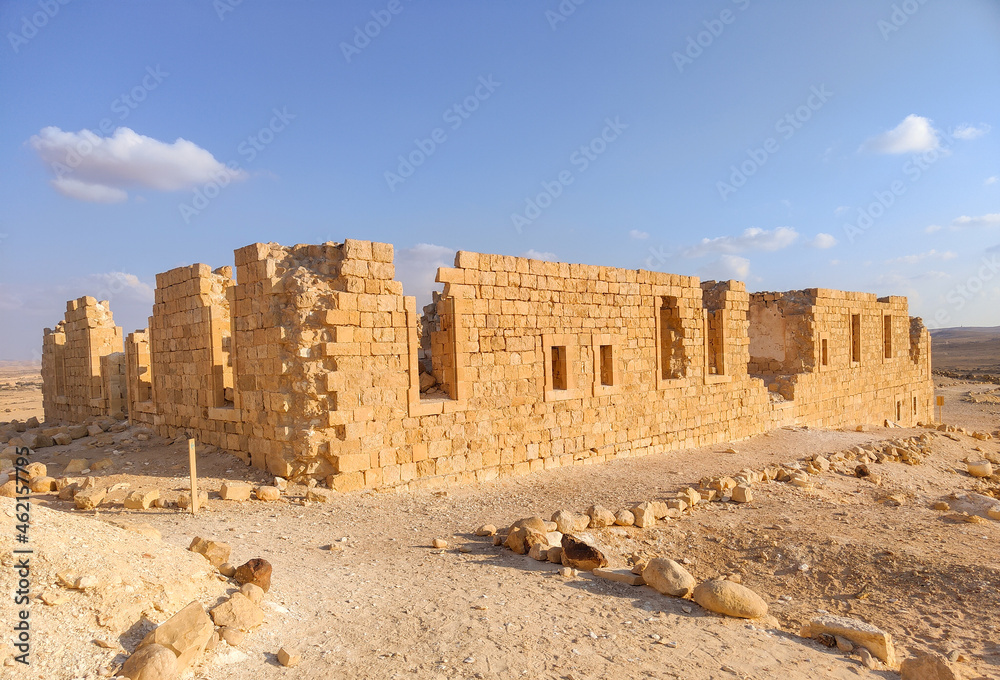 Remains of Abandoned Nabateans city Nitzana at Negev desert