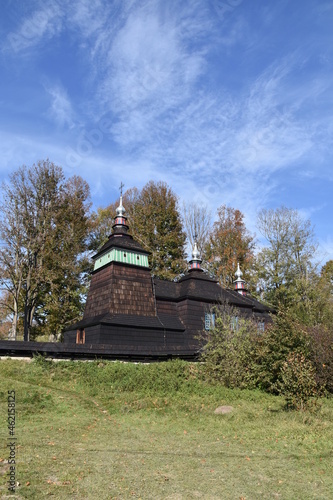 Cerkiew w Bartnem, zabudowa Łemkowska, muzeum, zabytek,